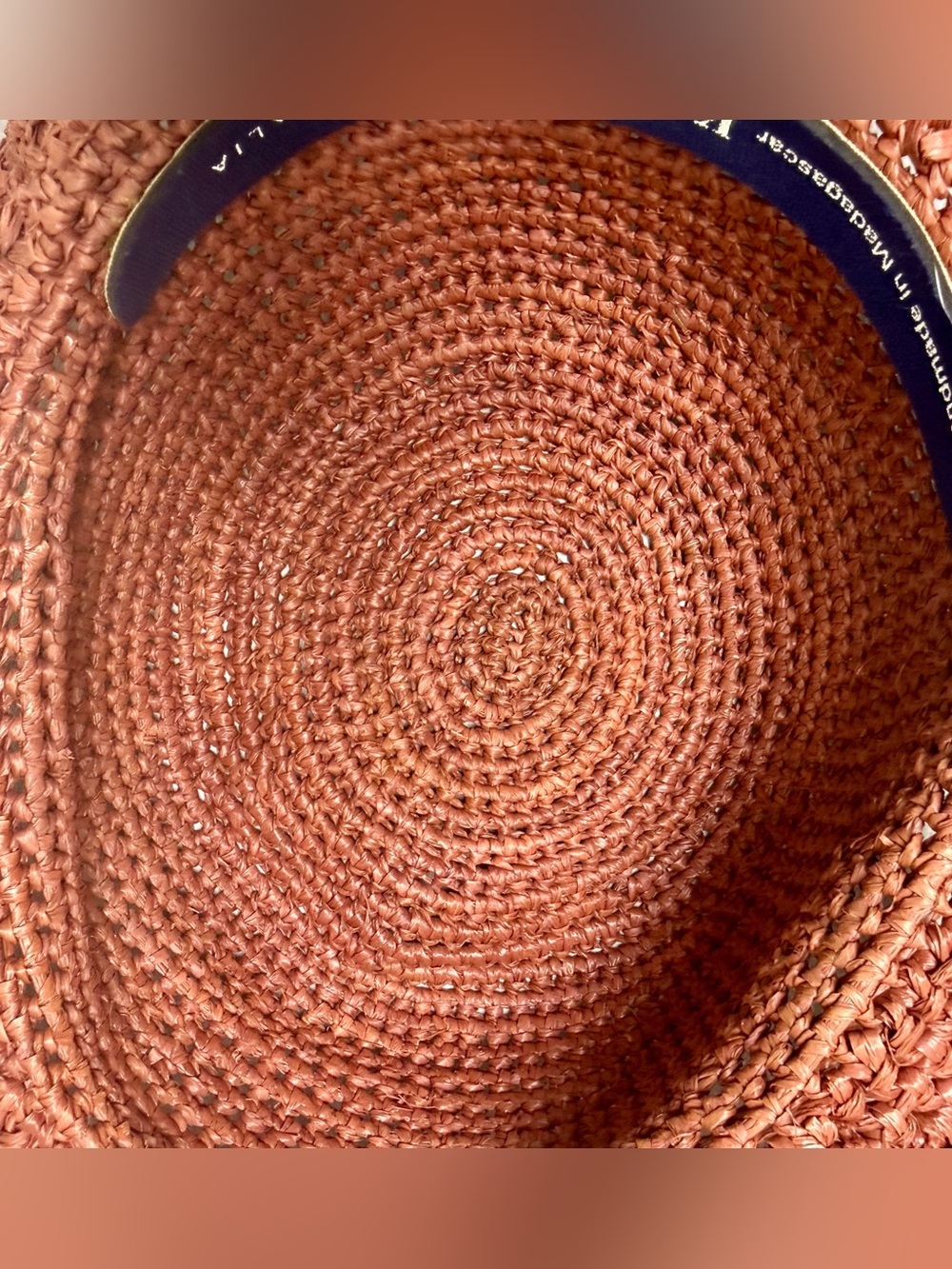 Kaminski Australia Wide Brim Raffia Sun Hat | Terracotta | Boho Beach Coastal - Picture 6 of 9